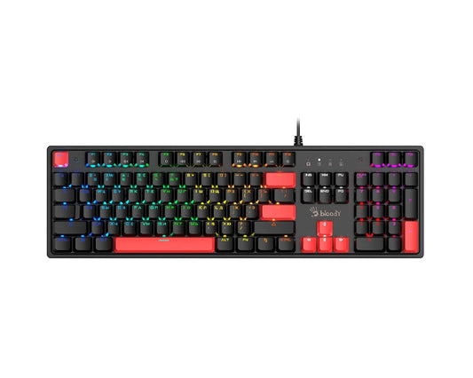 A4tech Bloody S510R RGB Mechanical Gaming Keyboard US Layout Fire Black (Red Switch)